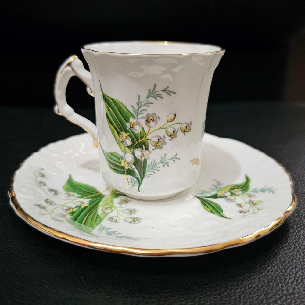 Hammersley Fine Bone China Lily of the Valley Tea Cup and Saucer Set England